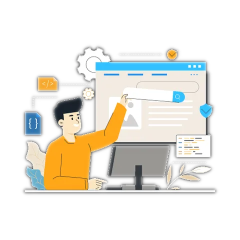 Developer adding design elements to site